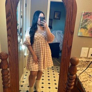 Pink gingham dress